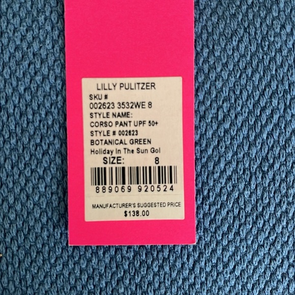 NWT Lilly Pulitzer Corso pant Botanical Green - Picture 6 of 6
